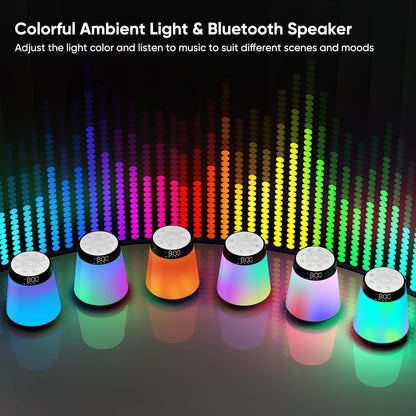 Sunrise Alarm Clock with Wake Up Light & White Noise Machine - 21 Soothing Sounds, 12 Color Dimmable Night Lights, Bluetooth Speaker, Digital Clock for Heavy Sleepers Adults/Kids