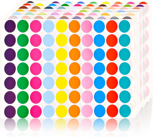 1400 PCS Colored Dot Stickers, Round Color Coding Labels, 10 Bright Colors, 20 Sheets