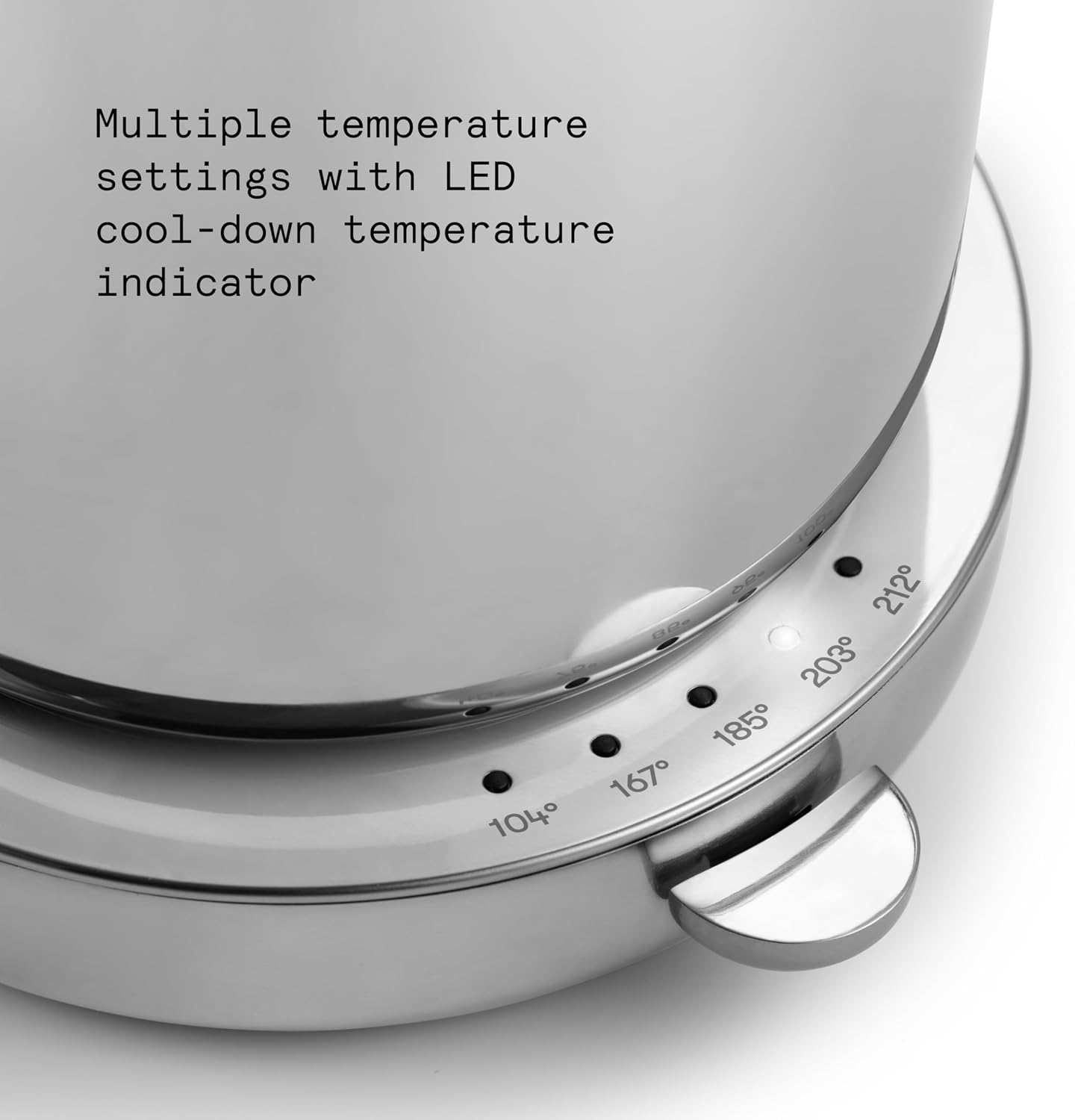 Aarke Kettle - Electric Water Boiler, 1.2L (40oz), Stainless Steel | Temperature Control, Non-Drip Spout, Double-Wall Construction, Dry Boil Protection, Heat-Safe Handle, LED Cool-Down Indicator