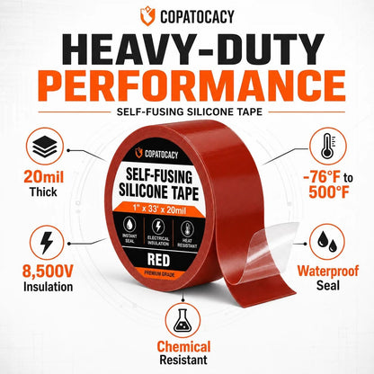Self-Fusing Silicone Sealing Tape, Waterproof Repair Tape for Hose, Pipe, Electrical Cable, High Strength Leak Fix Wrap, Weatherproof Emergency Insulation Tape (1" x 5' x 20mil)