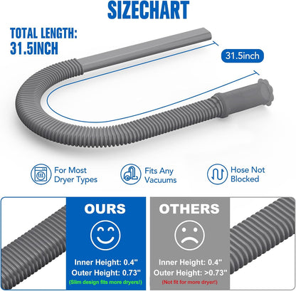 Sealegend Dryer Vent Cleaner Kit, Universal Vacuum Hose Attachment Blue | Upgraded Flexible Hose Without Whistling Noise, Fits Most Vacuums, Lint Removal Power for Dryer Vents & Tight Areas