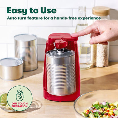 bella Automatic Can Opener, Hands Free, Battery Operated, Cordless, Stainless steel blade to open any Size Can with Magnet to Safely Remove Lid, Seamless Opening Decreases Sharp Edges, Slate
