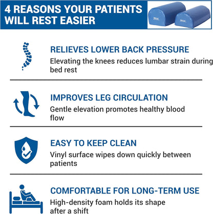 Skil-Care Knee Elevator Posture Pillow, Large Half-Round Bolster, 17" x 8"