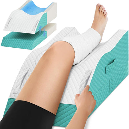 TranquilRelax Leg Elevation Pillows for After Surgery, Wedge Pillow, Grey | Memory Foam, All-around Knee & Ankle Support for Swelling, Height-adjustable, Nop-Slip Bottom, Washable Cover, Single-leg