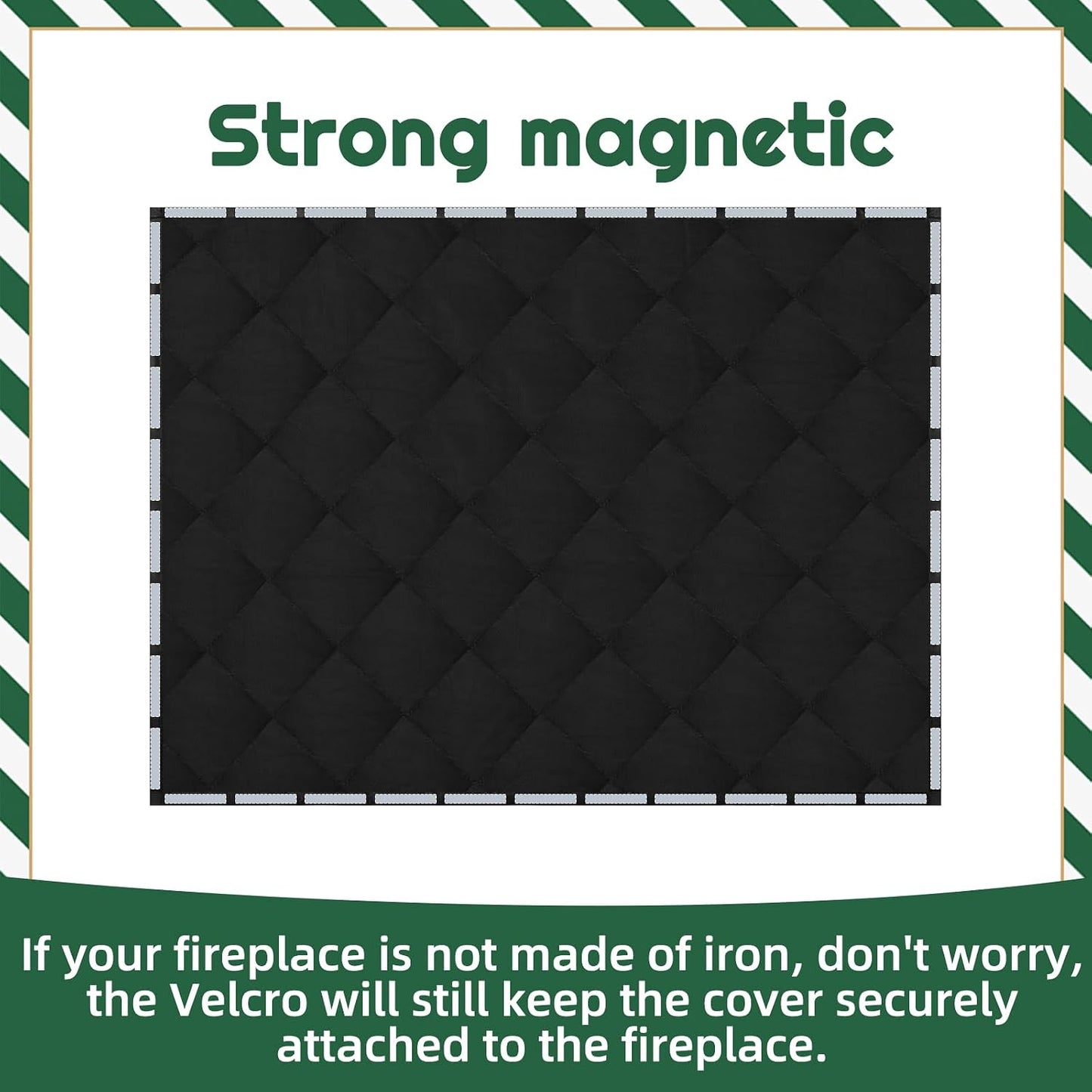 Magnet Fireplace Cover 41" x 29" Fireplace Blocker Blanket with Magnets Indoor Fire Place Draft Stopper Flue Blocker for Living Room Keep Indoor Drafts Out Stops Heat Loss, Black