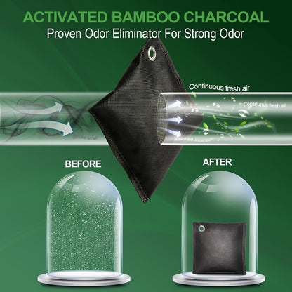 Activated Charcoal Odor Absorber, 10 Pack Natural Shoe Odor Eliminator, Bamboo Charcoal Air Purifying Bags, Sneaker Deodorizer and Moisture Absorbers for Clean Footwear, Shoe Odor Remover