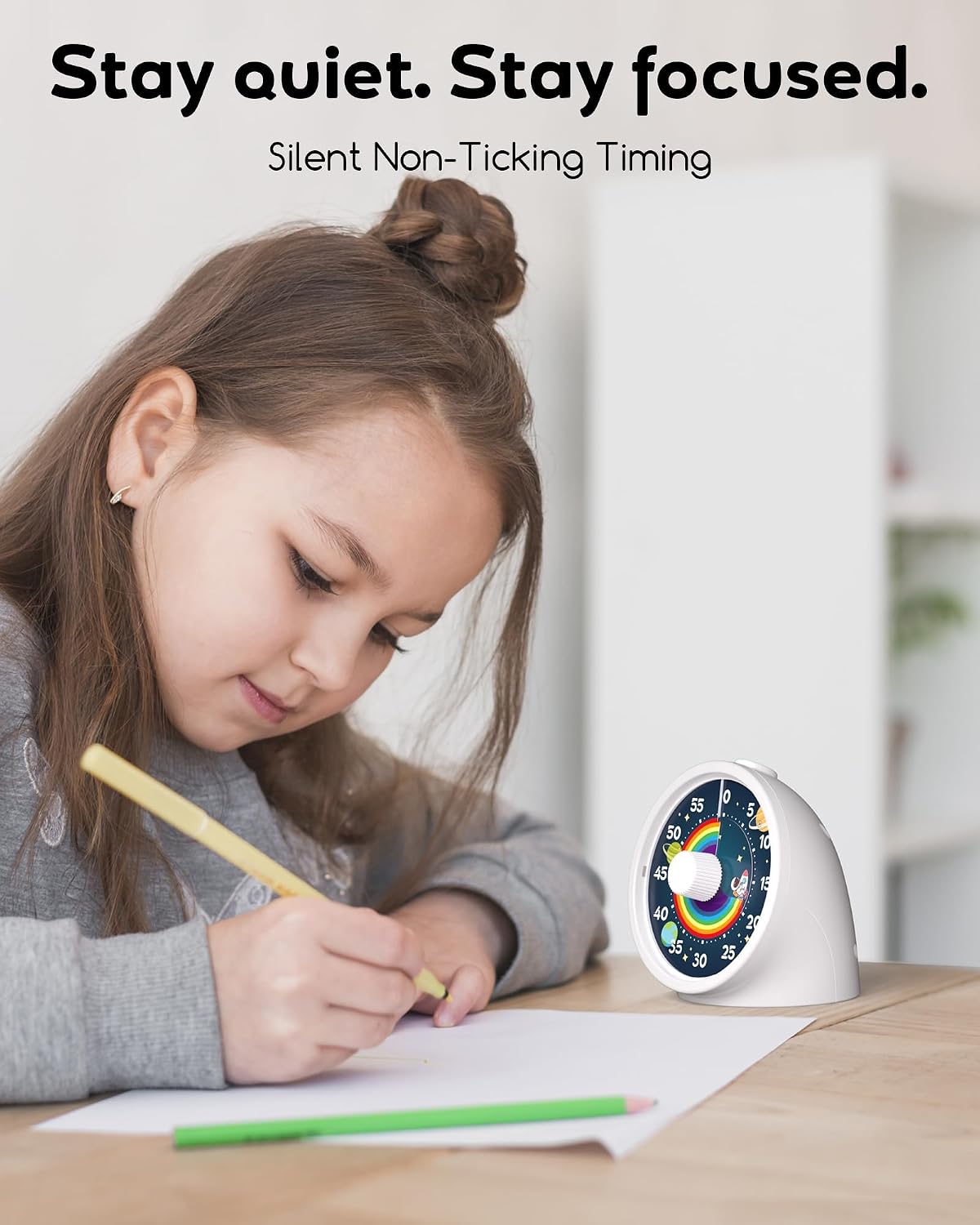 BellMan Visual Timer with Pause Button, Time Management Tool, Design for Home, Office and Gift, Rocket