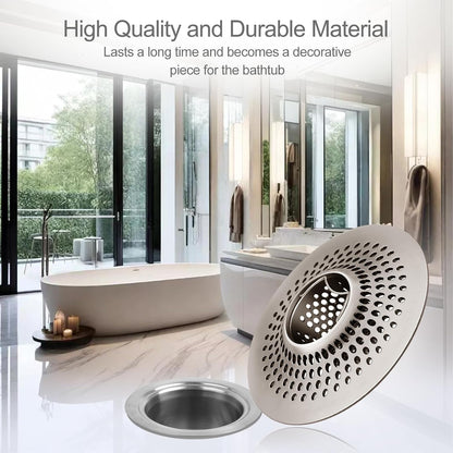 LEKEYE Drain Hair Catcher/Bathtub Shower Drain Hair Trap/Strainer Stainless Steel Drain Protector(Patented Product) | Stainless Steel