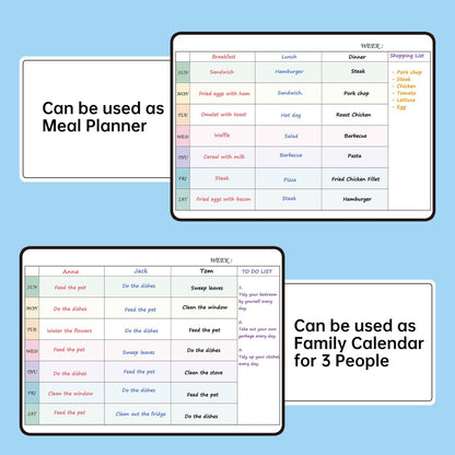 Magnetic Dry Erase Weekly Planner with Hourly Time Slots Whiteboard Calendar for Fridge, Schedule Board, to DO and Chore List for Family 16.5”(L) × 11”(H)
