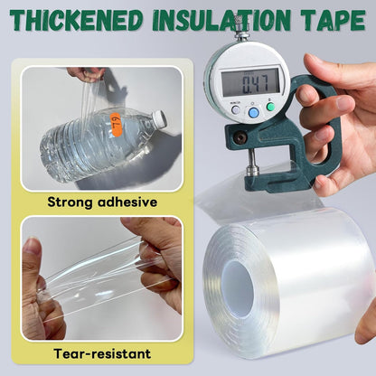Window Sealing Tape, 20 Mil Thick Window AC Insulation Sealing Draft Tape | 3 inch X 33 FT, Blocker for Cold Heat Air, Waterproof Tape for Repair, Heavy Duty No Residue (Clear)