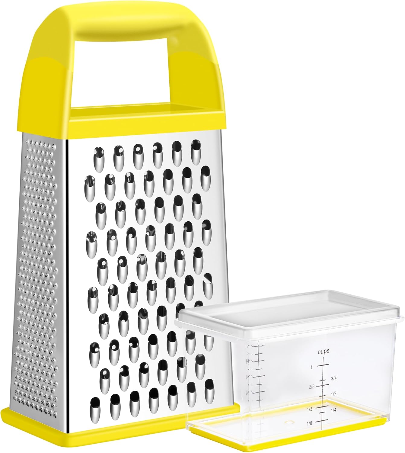 Urbanstrive Cheese Grater With Container Box Grater Stainless Steel Graters for Kitchen Cheese Shredder Parmesan Shredder Kitchen Gadgets Kitchen Tools Kitchen Gifts for Chef Dishwasher Safe Zester