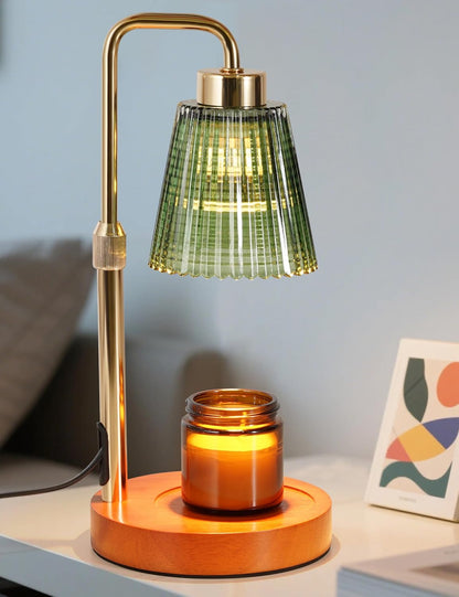 Silver Gray Candle Warmer Lamp with 24h Cycle Timer, Dimmable Wax Warmer
