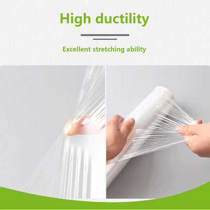 Plastic Wrap Dispenser, Slide Cutter 12‑Inch Cling Wrap Set | Refillable design fits 12‑inch rolls. Set includes cutting box and 328 Ft clear stretch film for food storage