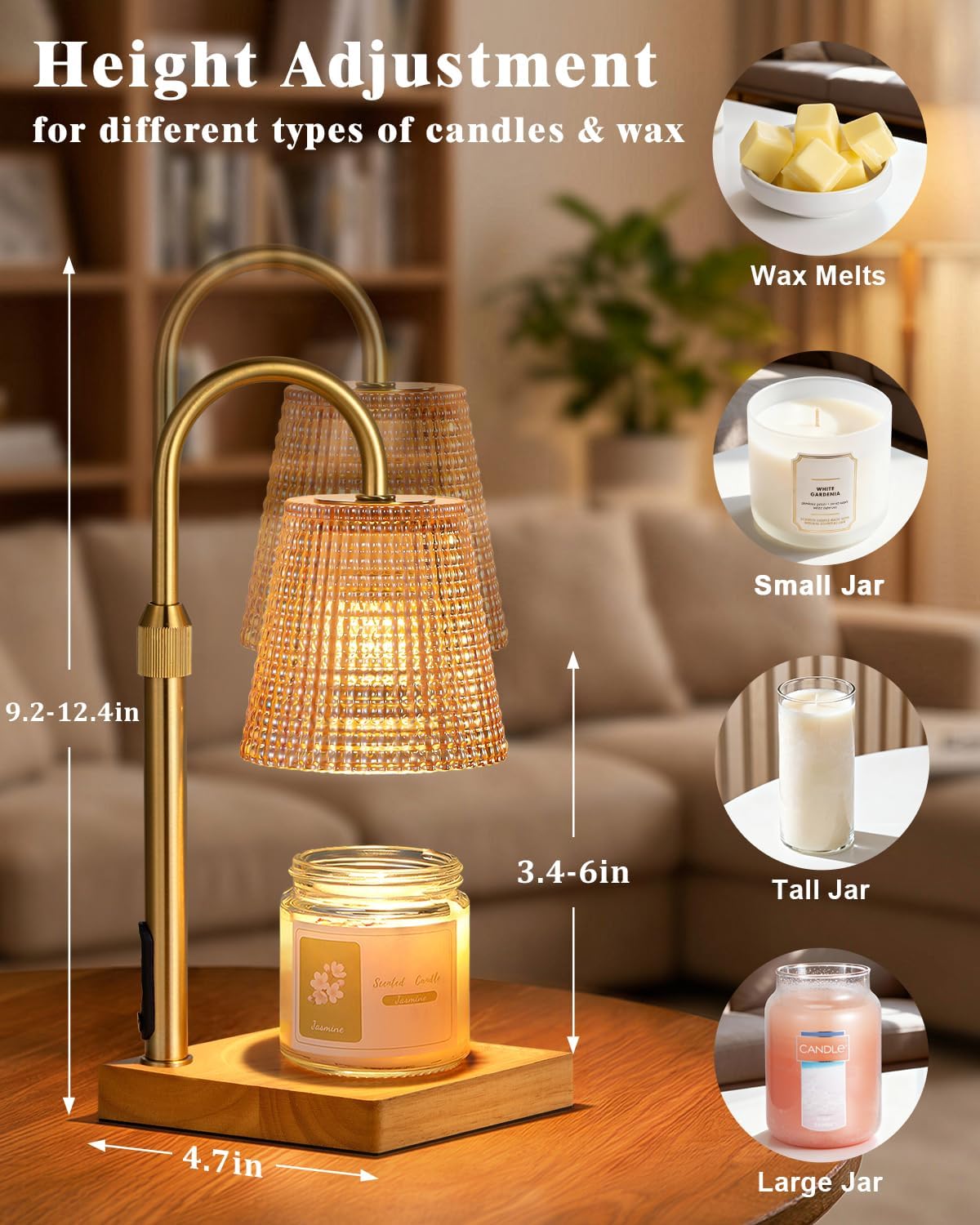 Hong-in Candle Warmer Lamp with Timer, House Warming Gifts New Home Decor