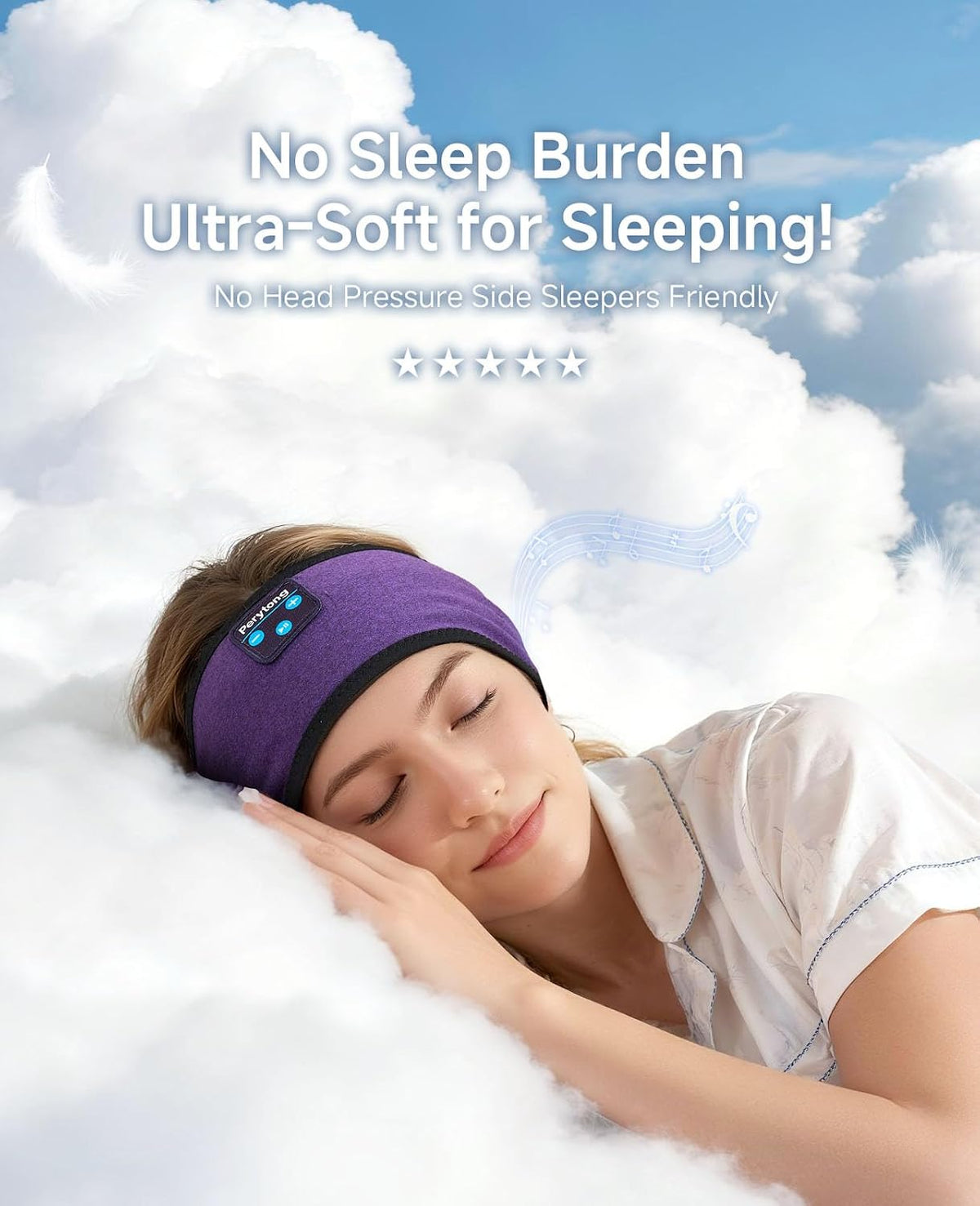 Sleep Headphones | Bluetooth 5.4 Headband | Wireless Earbuds Earphones Sweat Resistant with Ultra-Thin HD Stereo Speaker, Headphone Band for Side Sleepers Workout Running Tech Gadgets Unique Gifts