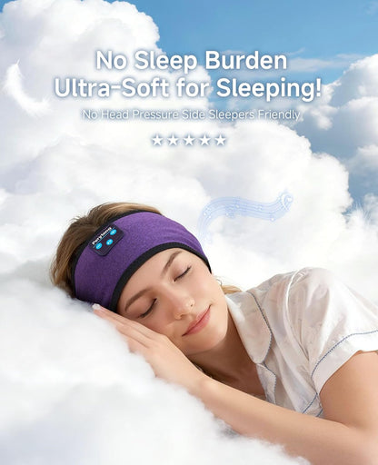 Sleep Headphones | Bluetooth 5.4 Headband | Wireless Earbuds Earphones Sweat Resistant with Ultra-Thin HD Stereo Speaker, Headphone Band for Side Sleepers Workout Running Tech Gadgets Unique Gifts
