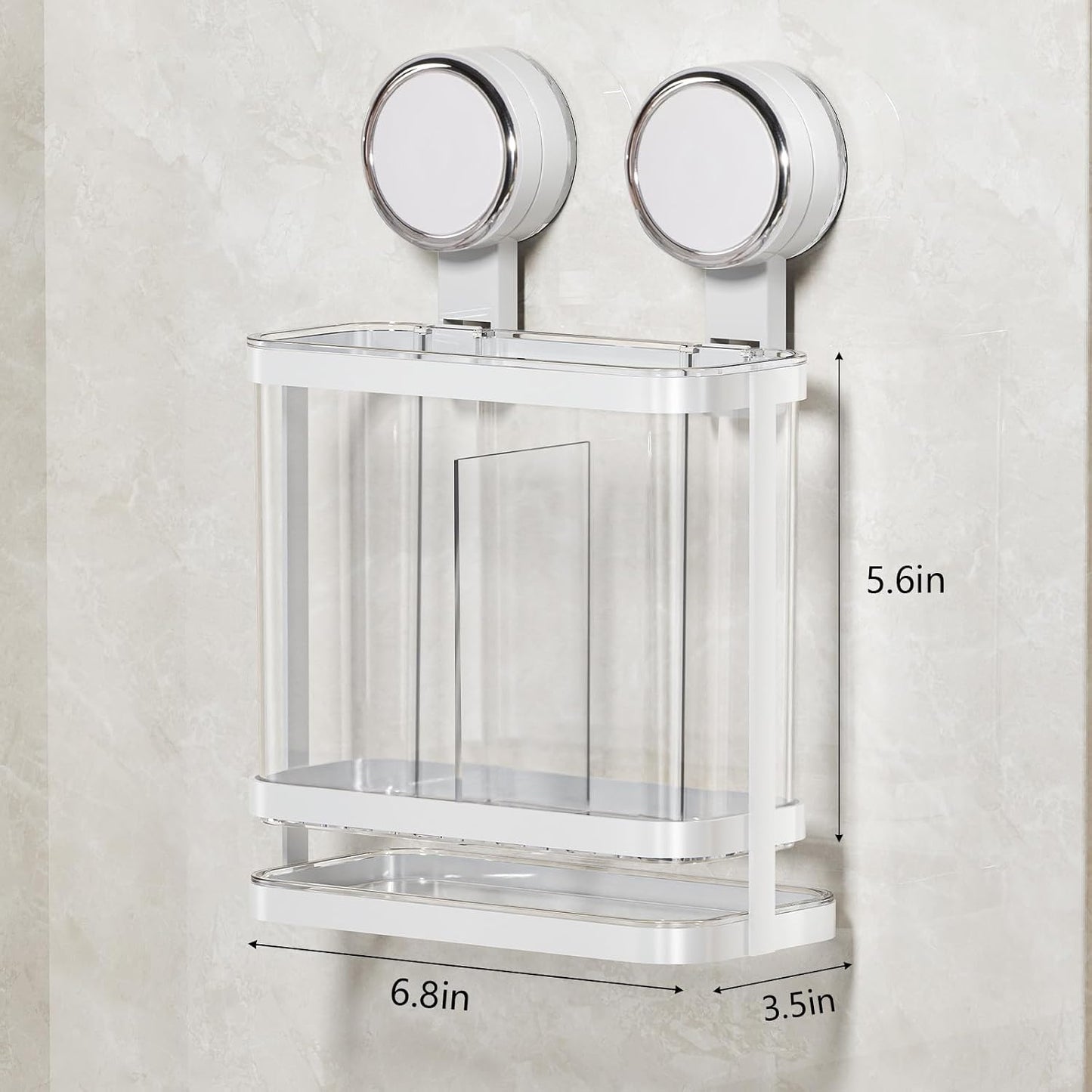 Toothbrush Holders with Drain Tray, Hanging Toothbrush and Toothpaste Holder Organizer Bathroom Caddy Countertop for Toothpaste, Razors, Electric Toothbrush - Clear | Detachable, Easy to Clean, Bathroom Organizer for Electric Toothbrush, Razors