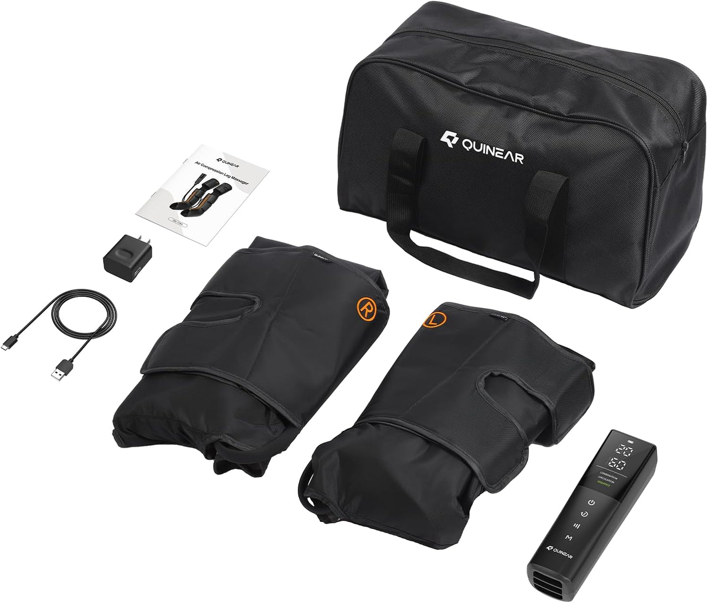 QUINEAR Leg Massager, 3-in-1 Heat and Compression Therapy, Air Compression Leg Recovery System, Leg Massage Boots for Circulation and Pain Relief, FSA-HSA-Eligible