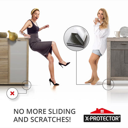 X-PROTECTOR Non Slip Furniture Pads – 24 pcs Premium Furniture Grippers 2"! | Best Self Adhesive Rubber Feet Furniture Feet – Ideal Non Skid Furniture Pad Floor Protectors – Keep Furniture in Place!