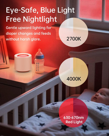 Red Light Therapy White Noise Sleep Sound Machine for Baby