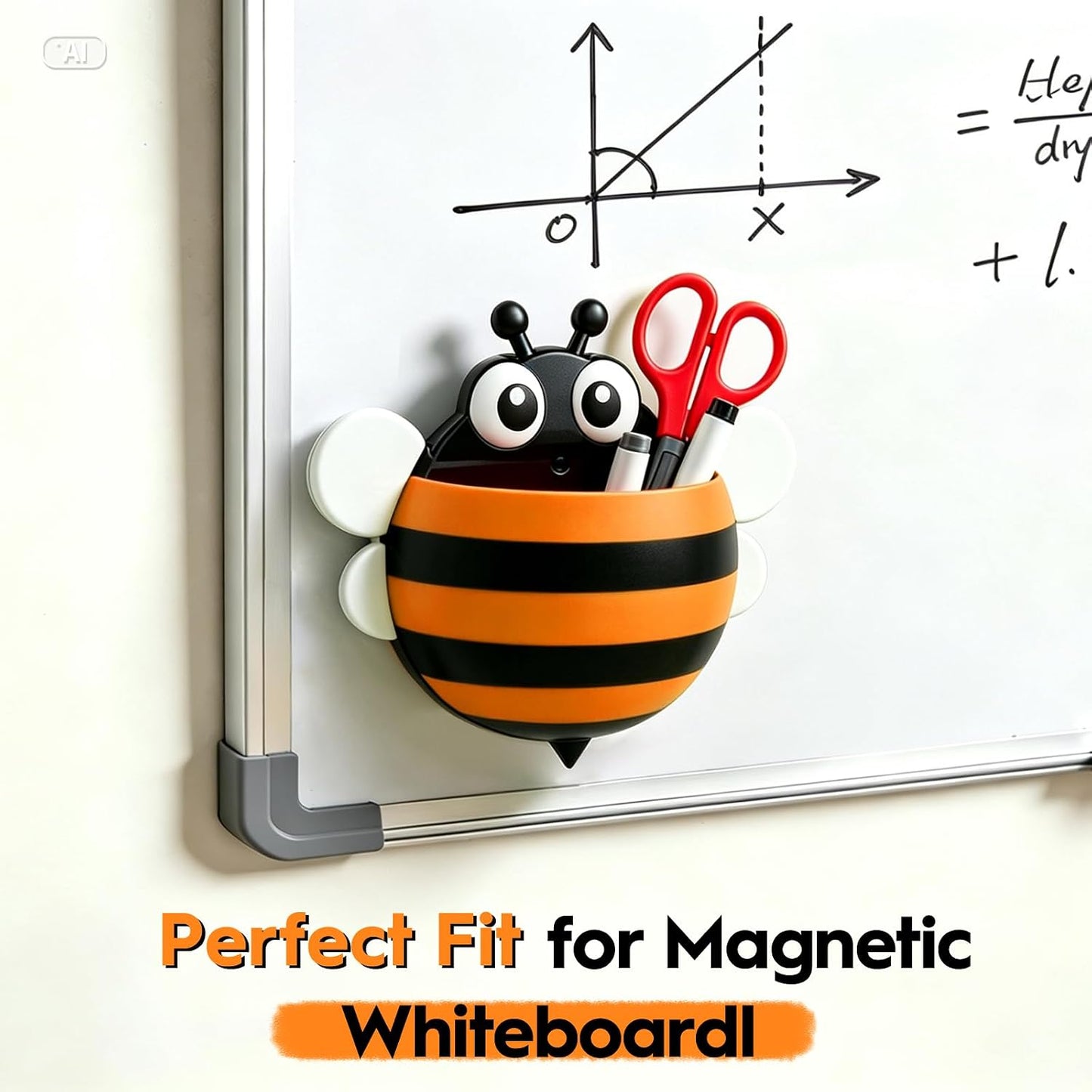 KITANIS Cute Ladybug Magnetic Pen Holder,2 Pack Magnetic Dry Erase Marker Holder,Magnet Storage Marker Pen Pencil Organizer for Refrigerator,Whiteboard,Locker Accessories