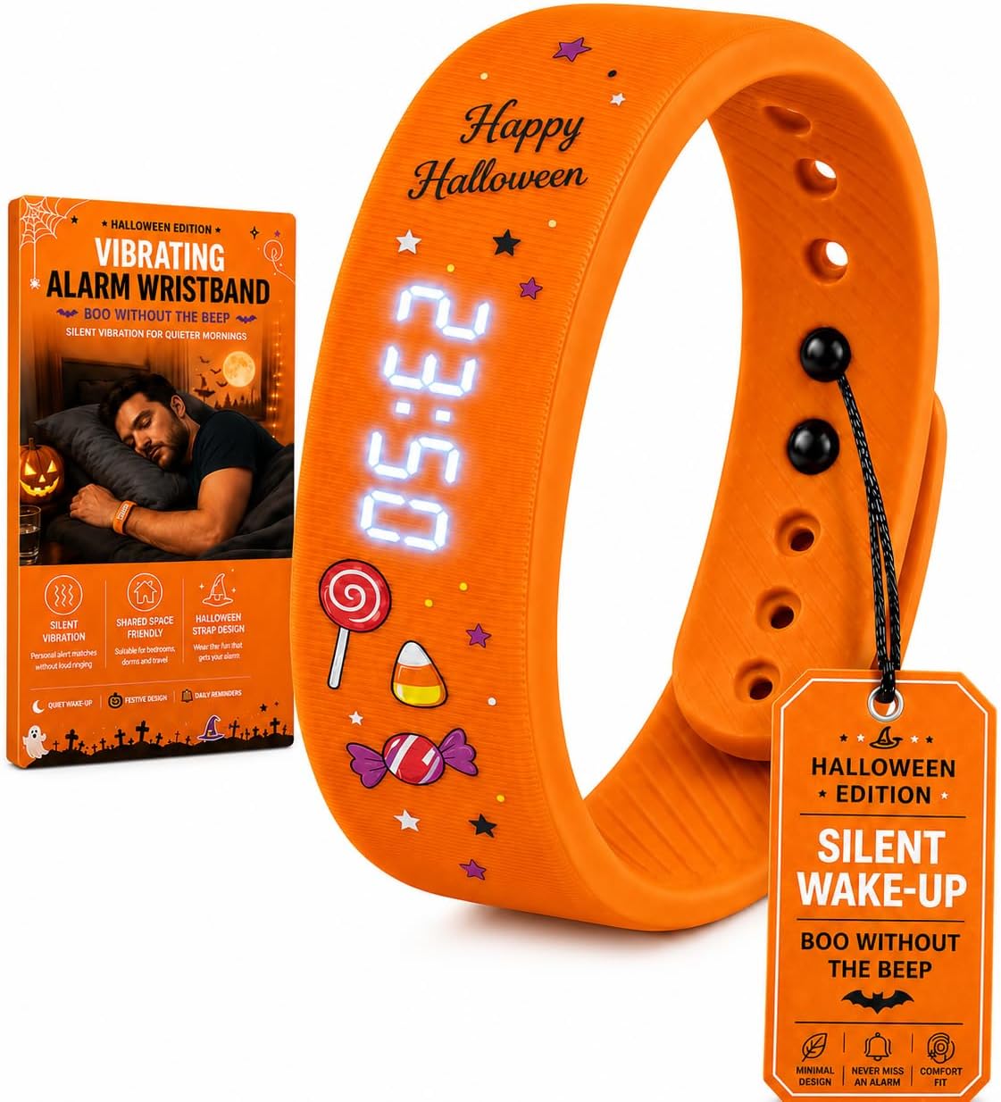 Vibrating Alarm Wristband Clock for Heavy Sleepers Wake Band Wrist Watch Silent Vibration Bracelet Loud Adults Strike Deaf People Despertar with that Won't Partner Extremely Deep