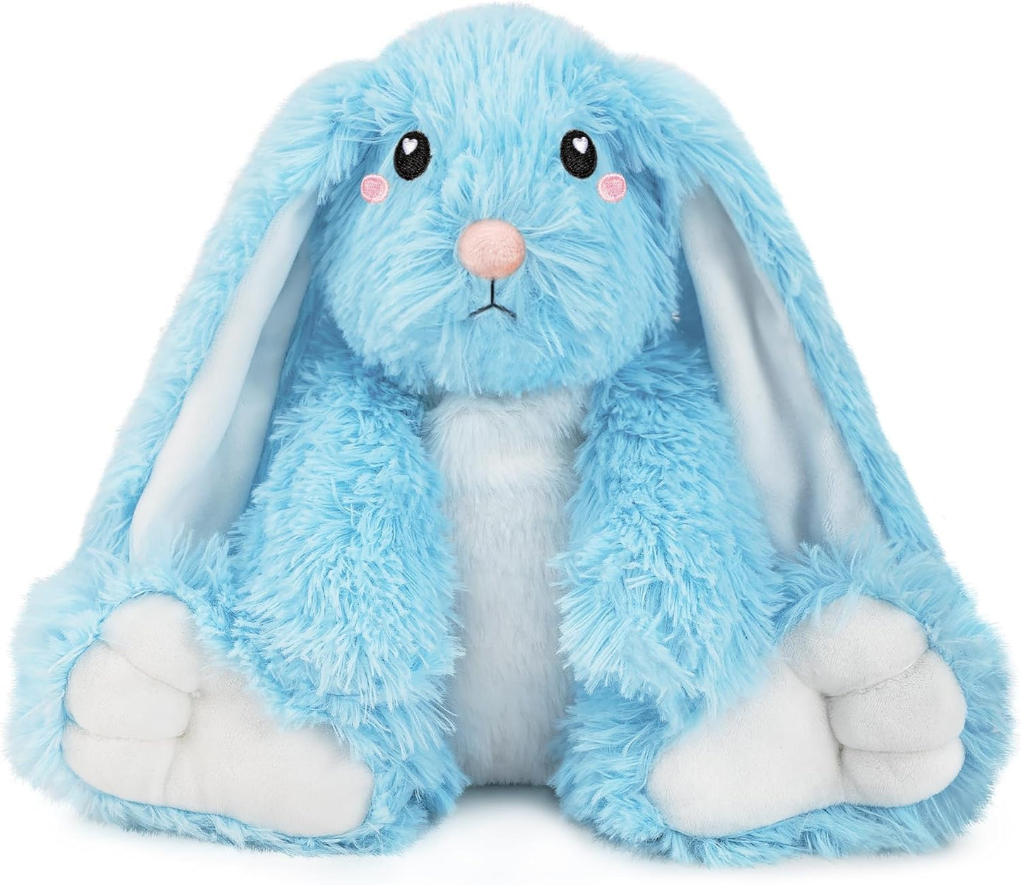 Bunny Microwavable & Weighted Stuffed Animals - 1.5 Lbs Unscented Heating Pad for Period Cramps Pain Relief and Anxiety, Cute Bunny Plush Toys Gifts for Women Girls Adults and Kids by Happy Fuel