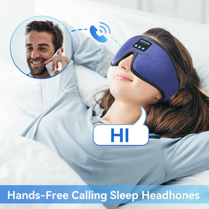 Sleep Headphones, Bluetooth 5.0 Wireless 3D Eye Mask, Lightimetunnel Washable Sleeping Headphones for Side Sleepers With Adjustable Ultra Thin Stereo Speakers Microphone Hands Free for Insomnia Travel