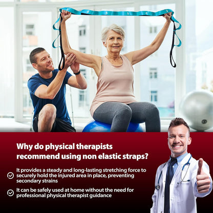 Acozycoo Stretching Strap with Loops for Physical Therapy,Knee,Calf,Back | Yoga Strap for Stretching,Non-Elastic Stretch Band,Rehab,Pilates,Flexibility Training,Hamstring,Leg Lifter,Fascia,Leg,Hip