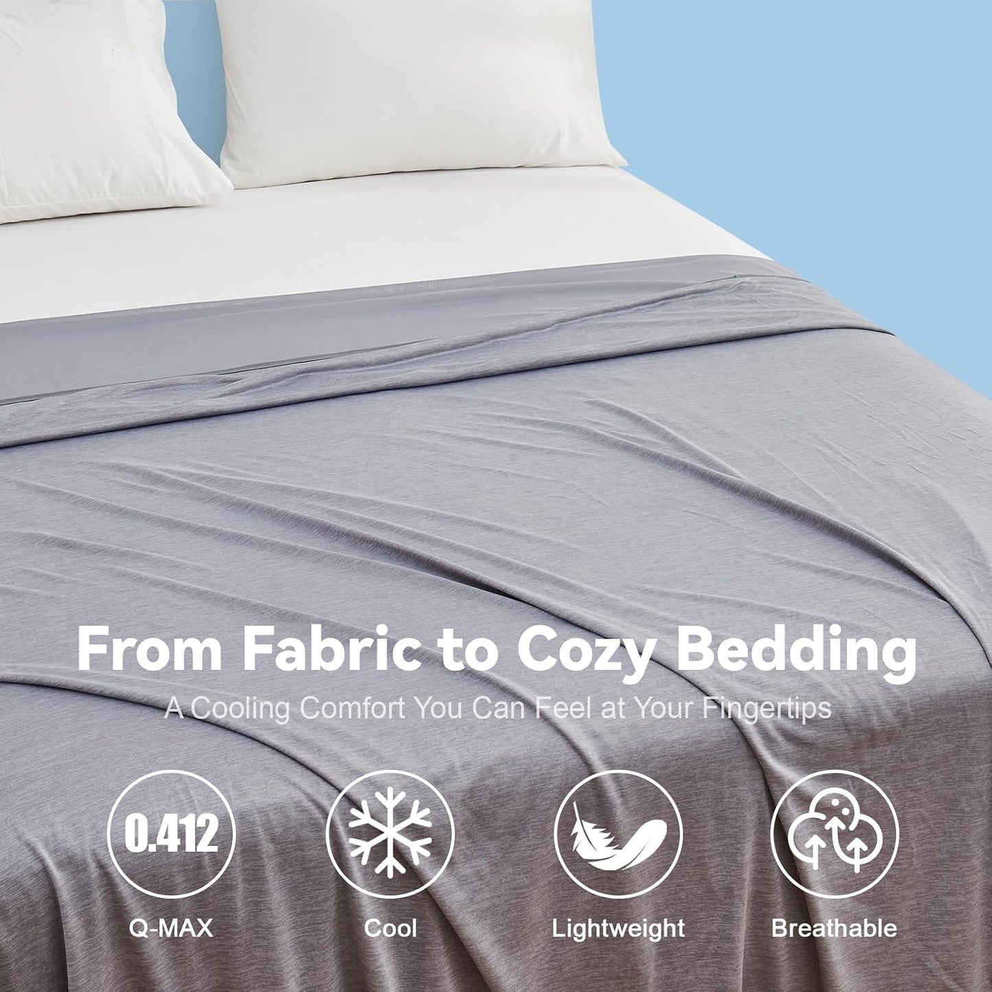 Ailemei Direct Cooling Thin Mattress Pad, King Size Mattress Topper for Hot Sleepers, Deep Pocket Fits 16" Mattresses, Fitted Sheets for Bed, Summer Cooling System, Gray, 76"x80"