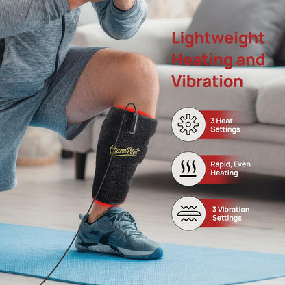 Red Light Therapy Pad for Calf, Vibrating Massage Heating for Leg | Infrared Light Therapy Wraps, Adjustable Power and Modes, Perfect for Office, Home, and Post-Workout Use(Black)