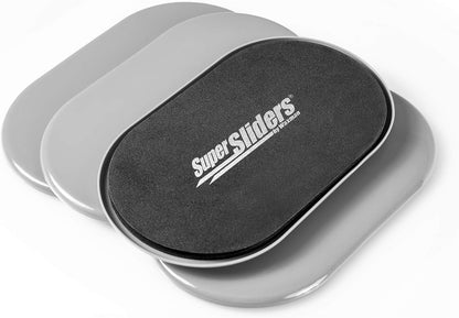 Super Sliders 5-3/4" x 9-1/2" XL Oval Reusable Furniture Sliders for Carpet, Anti-Slip Protective Furniture Moving Pads for Beds, Sofas, Dressers, Set of 4, Brown