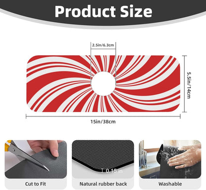 Abstract Flower Blooming Floral Watercolor Kitchen Sink Splash Guard Faucet Mat Super Absorbent Fast Drying Mat Sink Gadgets-Fast Drying Pad Sink Mat For Kitchen Bathroom (15" X 5.5" )