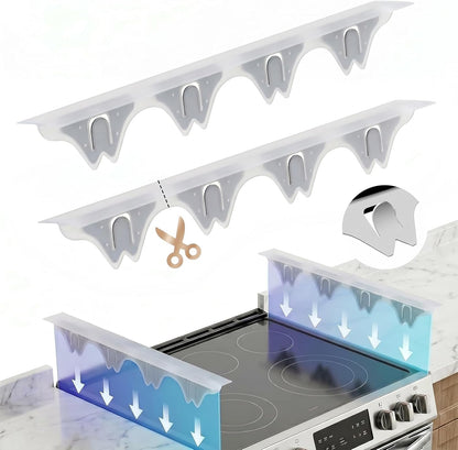 Silicone Stove Gap Covers with Stainless Steel, Oven Gap Filler Seals Gaps Between Stovetop and Counter, Stove Gap Guards Range Trim Kit, Easy to Clean Stove Gap Guard (Black 2 Pack,25")