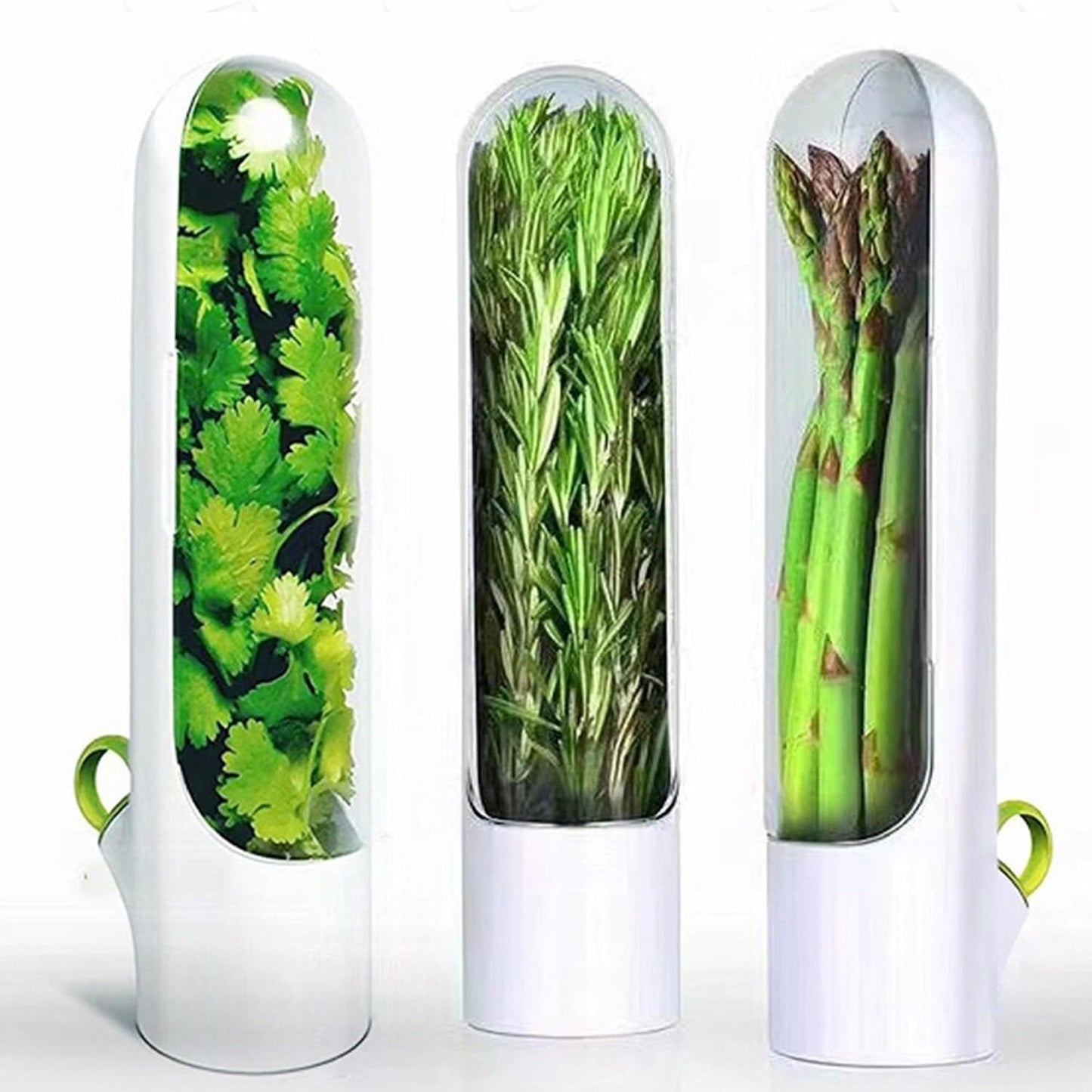 PP Herb Storage Container for Refrigerator, Long Lasting Greens Herb Keeper, Reusable Parsley Asparagus Mint Vegetable Preserver Cup with Drain Spout (Pink,1)
