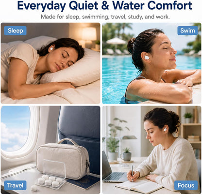 AITOLY Moldable Silicone Ear Plugs for Sleeping, Soft Reusable Noise Reduction Earplugs for Snoring, Side Sleepers, Small Ears, Swimming and Travel