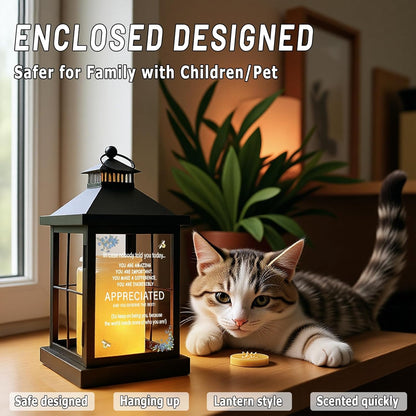 2026 New Candle Warmer Lamp with Timer,Compatible with 3 Wick Candles Jars,Vintage Candle Warmer Lantern Lamp,Dimmable Farmhouse Candle Lamp Warmer,Fully Enclosed and Hanging Up Designed