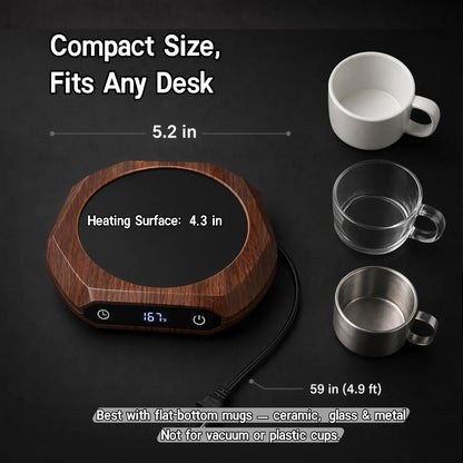 Coffee Mug Warmer with Timer for Desk, Auto Shut Off, Pink | 40W Fast Warmer & 3 Temp; Smart 1-12H Timer & Auto Shut-Off; Compact Pink Hot Plate for Desk; Ideal Gift for Mom & Wife