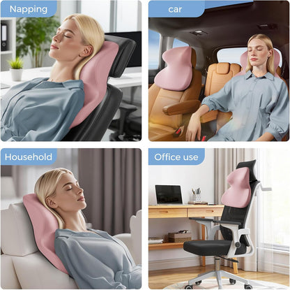 BEBAS Car Headrest Pillow, Ergonomic Neck Pillow with Memory Foam, Black
