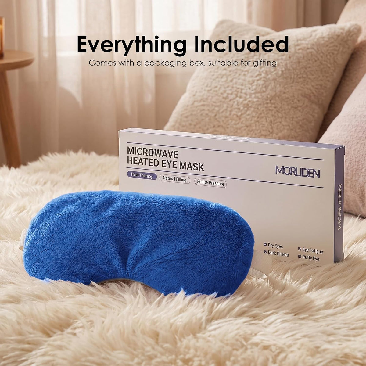 MORLIDEN Heated Eye Mask for Dry Eyes & Stye - Microwavable Warm Compress