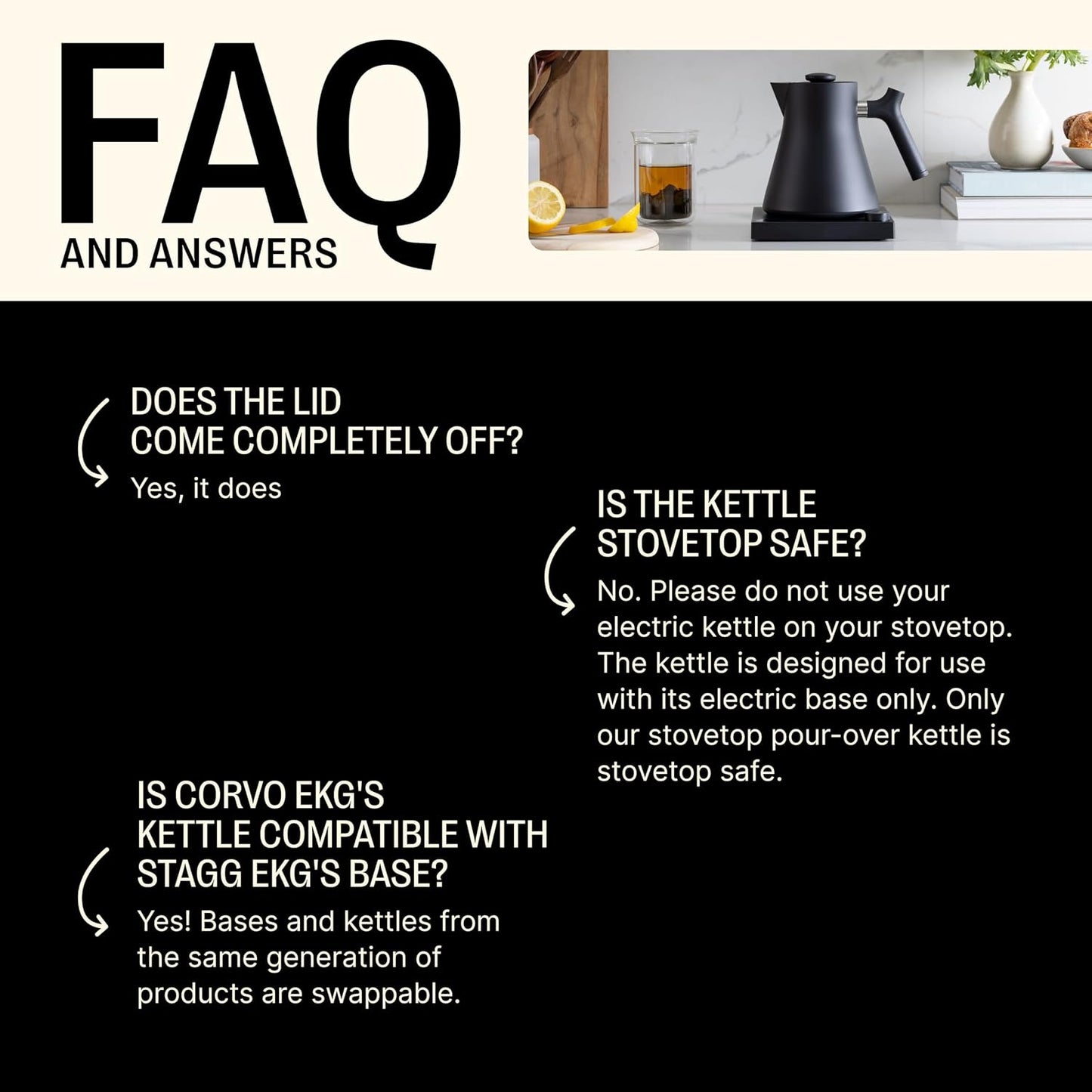 Fellow Corvo EKG Pro Electric Kettle for Tea & Coffee, 0.9 Liter | Precision Temp Control, Stainless Steel, Brew Timer, Smart Scheduling, Wide Spout, Quick Heating, Matte White, Maple Handle