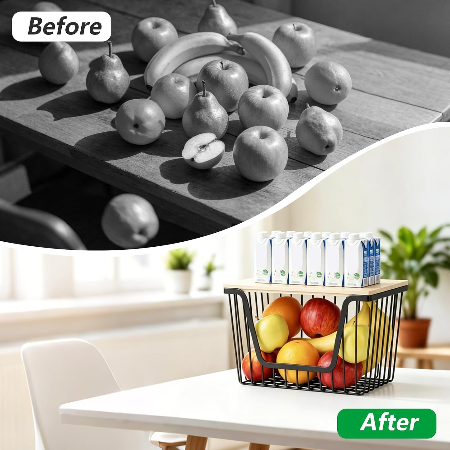 2 PACK Pantry Organizers and Storage, Stackable Onion Potato Bins | Large Wire Storage Basket, Breathable Design for Onion, Potato, Garlic, Fruit, Vegetables Fresh, Kitchen Pantry Storage