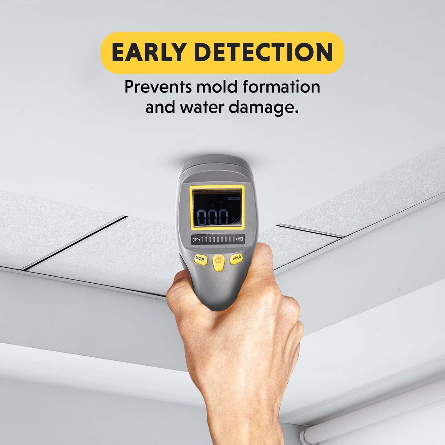 General Tools MMD4E Moisture Meter for Wood, Walls & Water Leak Detection | Pinless wood moisture meter for drywall & walls. Detects mold & humidity. Water leak detector for home moisture testing.