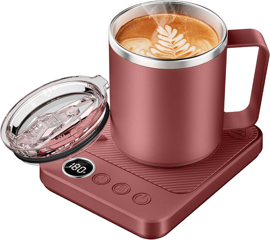 Felibeaco Coffee Mug Warmer Set for Desk, Coffee Warmer & 16oz Heated Mug