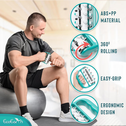 EcoEarth Cellulite Massage Roller - Handheld Fascia Massager with Detachable Handles - Anti Cellulite Tool for Legs, Thighs, Buttocks & Belly - Deep Tissue Muscle Roller for Lymphatic Drainage