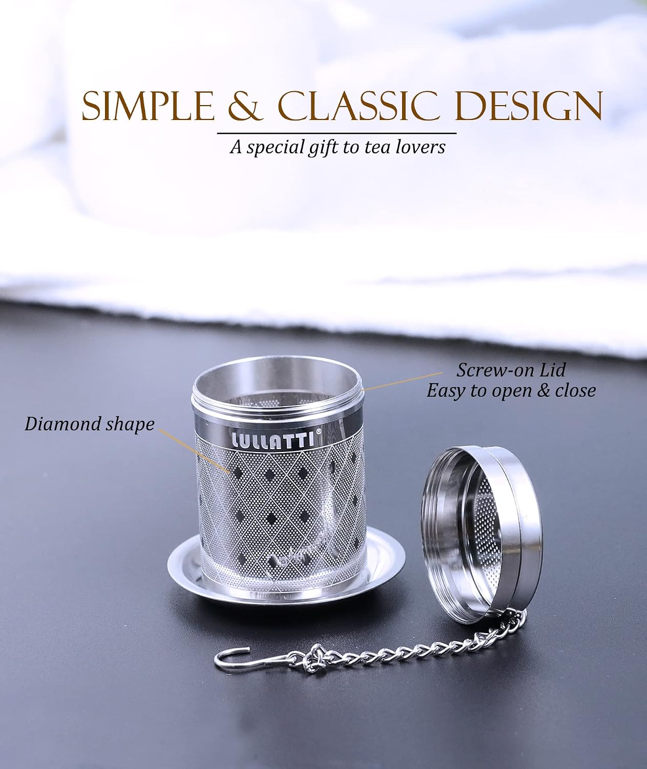 2 Pack 304 Steel Fine Mesh Tea Infusers for Loose Leaf Tea | Versatile for tea, spices & seasonings, fine mesh traps sediment, dishwasher-safe