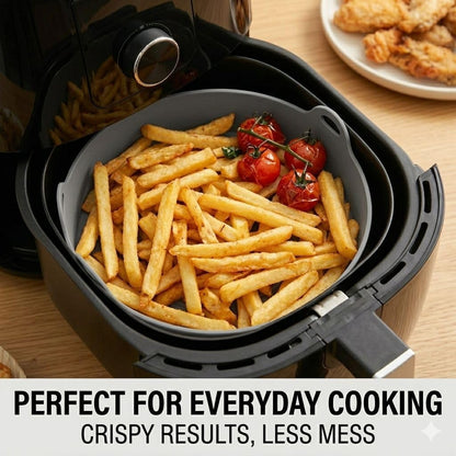 Reusable Silicone Air Fryer Liners 2 Pack, 7 & 8 Inch Nonstick Basket | Heat Resistant • Dishwasher Safe • Reusable Silicone • Fits 7 & 8 Inch Baskets • For Baking, Roasting & Air Frying