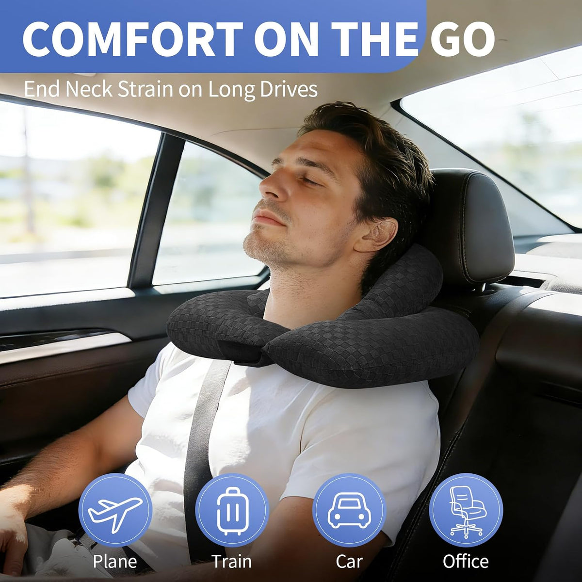 2-Layer Neck Pillow for Office, Recliner & Car -Breathable,Washable