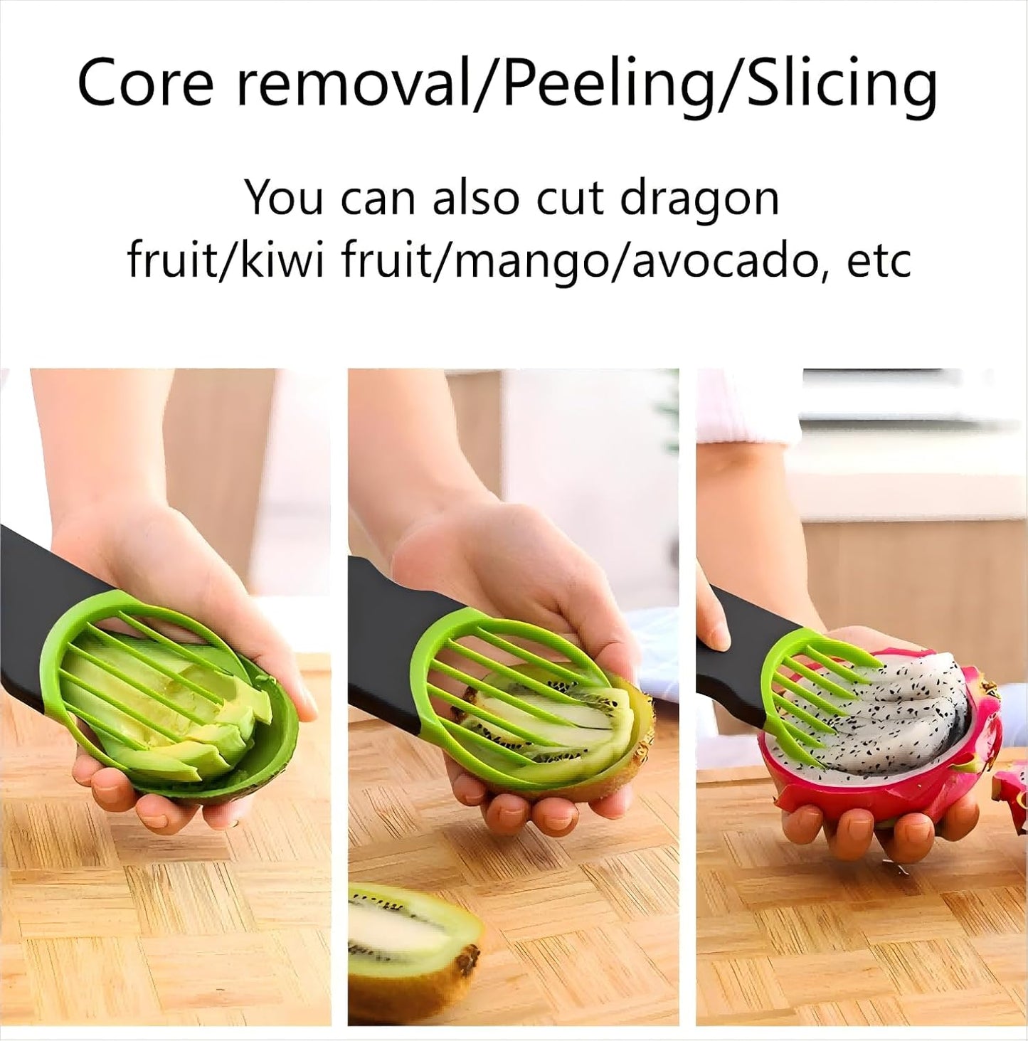 Avocado 3 Piece Set Avocado Slicer, Avocado Slicer, Avocado Storage Container, Dishwasher Safe, Contains All Tools For Avocado (Avocado Slicer+Saver+Cutter)