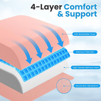 Wheelchair Seat Cushion Cooling Gel Memory Foam Chair Cushion